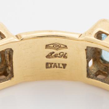 Ring, Le-Gi, 18K guld med  ametist, citrin, peridot, topas, Italien.