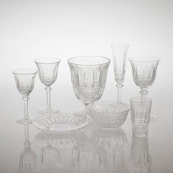A glass tableware collection of 61 pcs, "Tommy" by Saint-Louis, France, late 20th century.