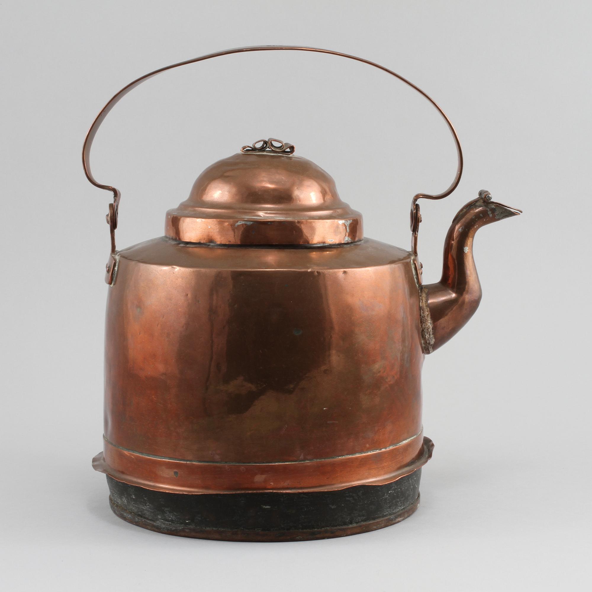 KAFFEPANNA, koppar, stämplad AES, 1800-tal.