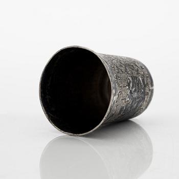 A silver and niello cup, Moscow 1864.