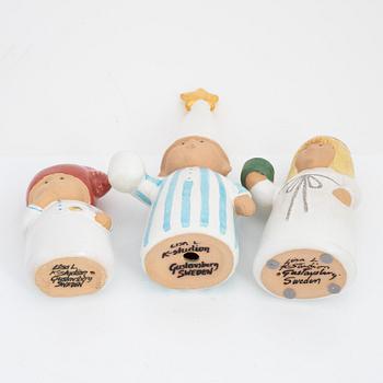 Lisa Larson, ljusstakar, 3 st, stengods, K-Studion, Gustavsberg.