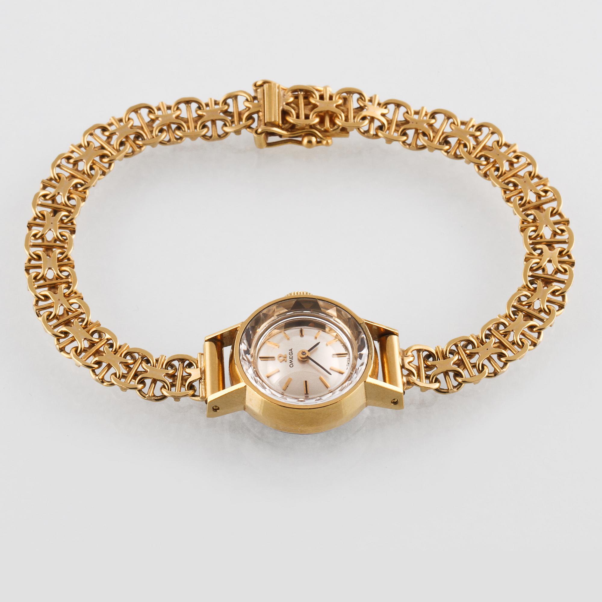 ARMBANDSUR, dam, Omega, 18 k guld.