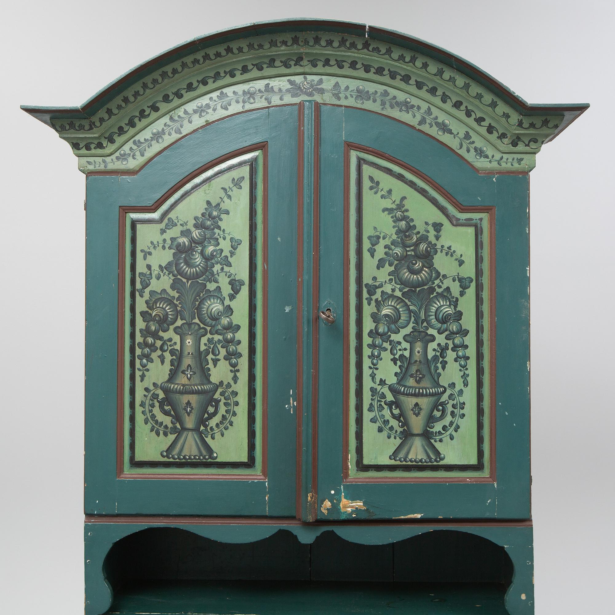 A 19th Century painted cabinet.c.