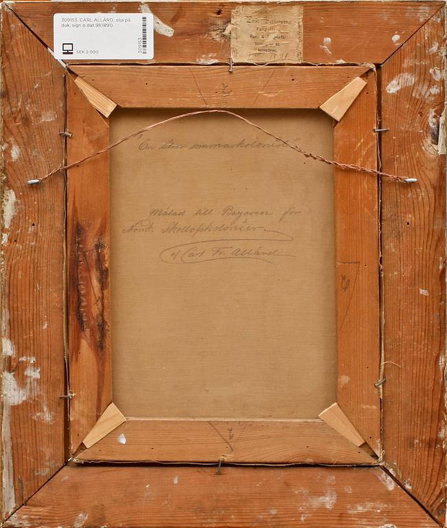 CARL ALLÁRD, olja på duk, sign o dat 91(1891).