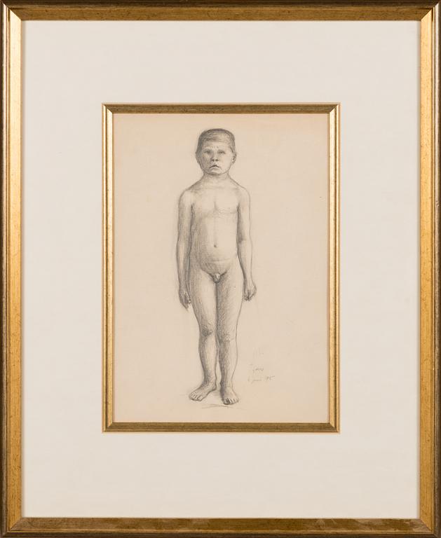 Hugo Simberg, pencil drawing, signed HS. Marked 'Tfors 6 juni 1905'.