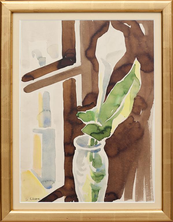AGNES CLEVE, akvarell, signerad.