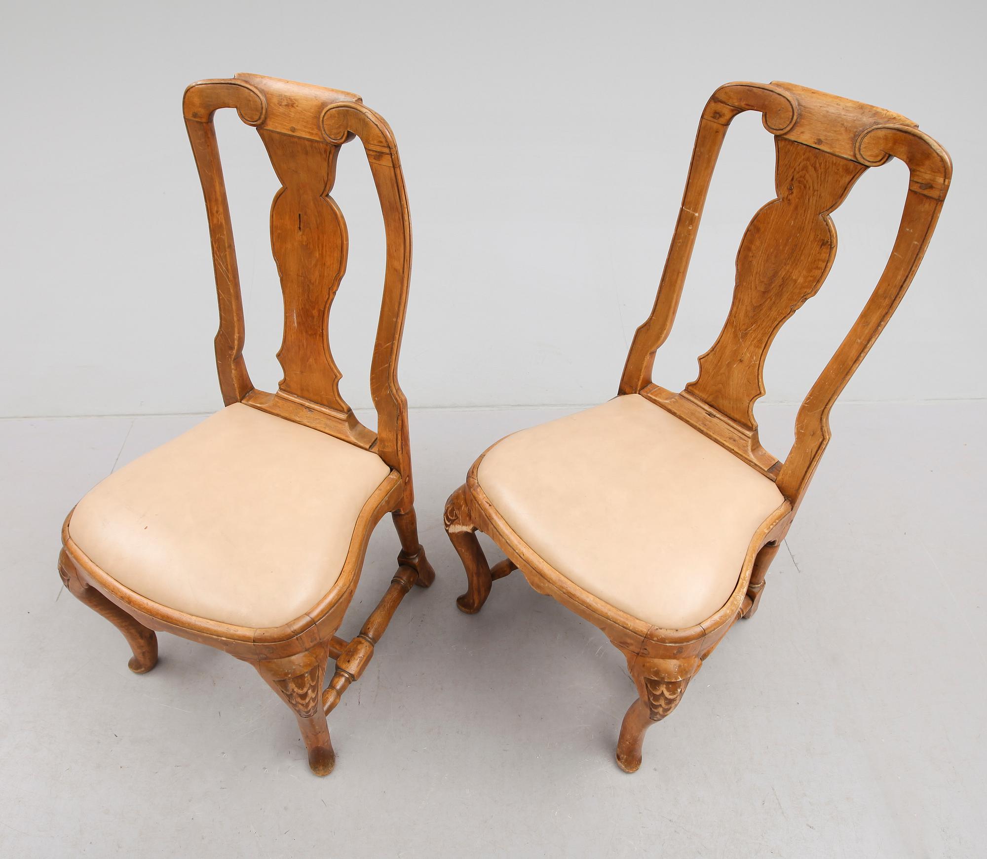 STOLAR, 1 par, senbarock, 1700-tal.
