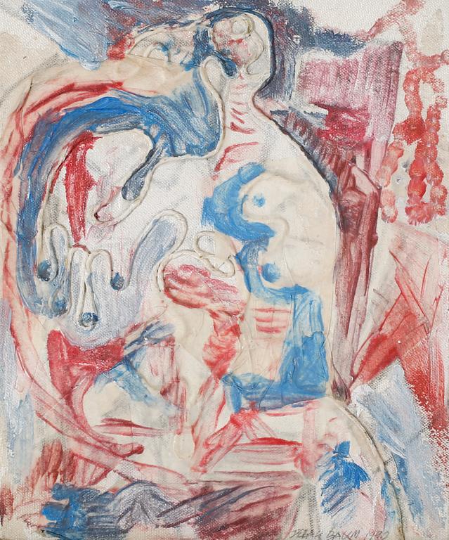 JEBAH BAUM, mixed media on cardboard, signed and dated 1990.