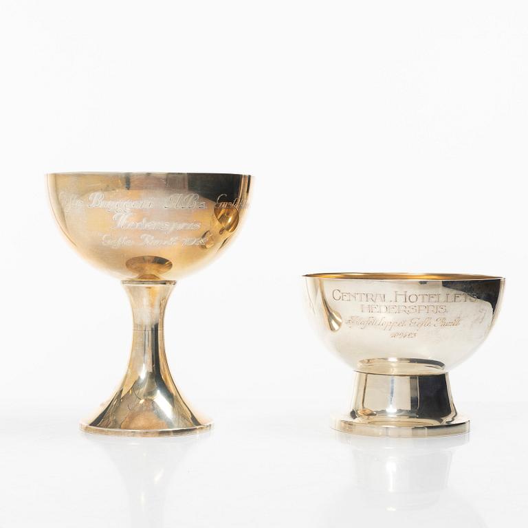 Markströms Guldsmeds Ab, Bowl on foot, 2 pcs, silver, Uppsala 1921-1923.
