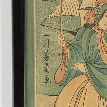 Utagawa Yoshikazu, träsnitt, 1800-tal.
