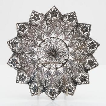 A filigree silver table decoration, Spain 1960s.