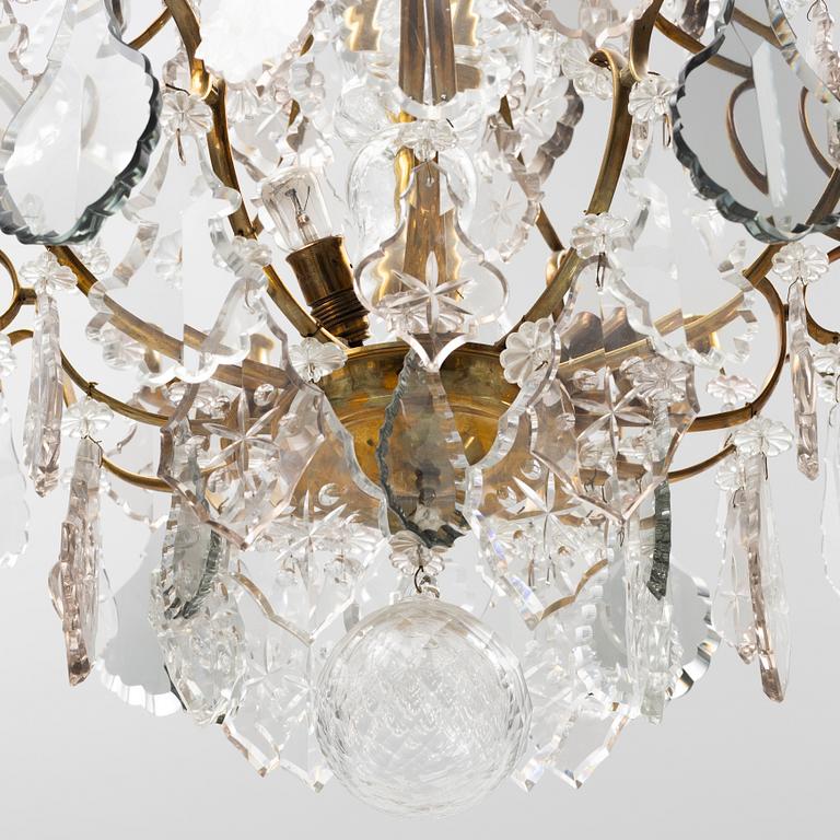 A six-branch Louis XV-style chandelier, 20th century.