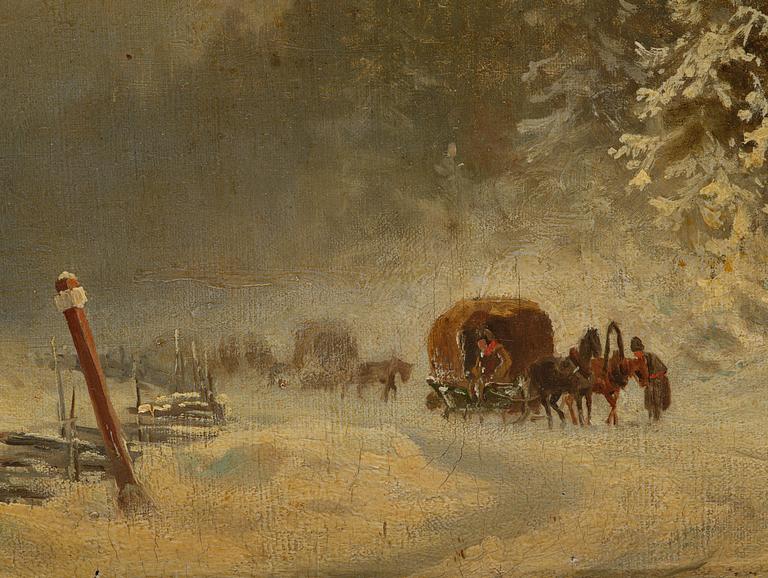 Hjalmar Munsterhjelm, Slädåkning i vinterlandskap.