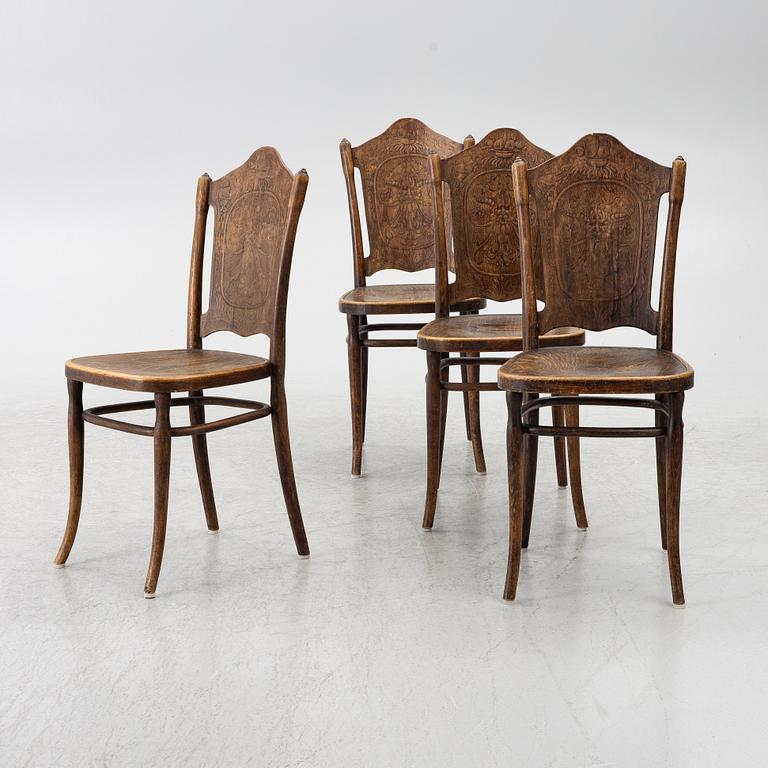 Wienerstolar, 4 st, J. & J. Kohn, Wien, Österrike, omkring 1900.