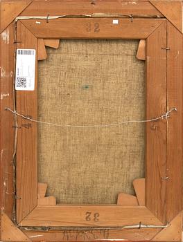 Hans Larsson, Stilleben med blommor i blå vas.