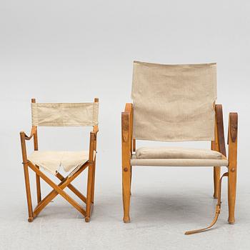 Mogens Koch, folding chair, "MK16", children's model and Kaare Klint, safari chair, "Safari Chair".