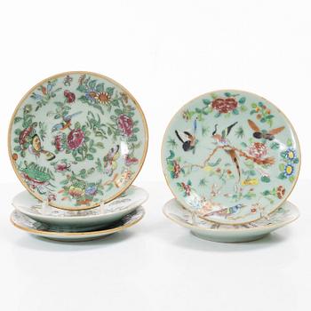 A set of 25 Canton famille rose dishes, 19th century.
