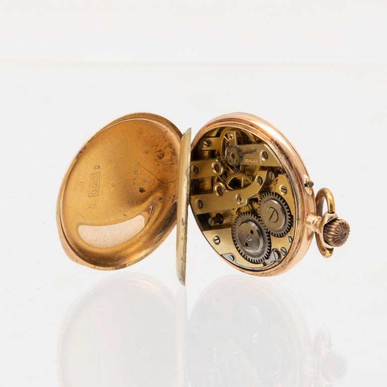 Pocket watch with chain, 28 mm.