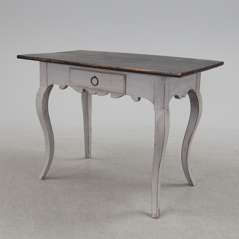 A Swedish rococo style 19th centuty painted table / desk.