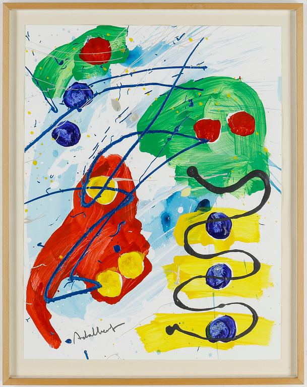 PER ADALBERT VON ROSEN, akryl på papper, signerad.