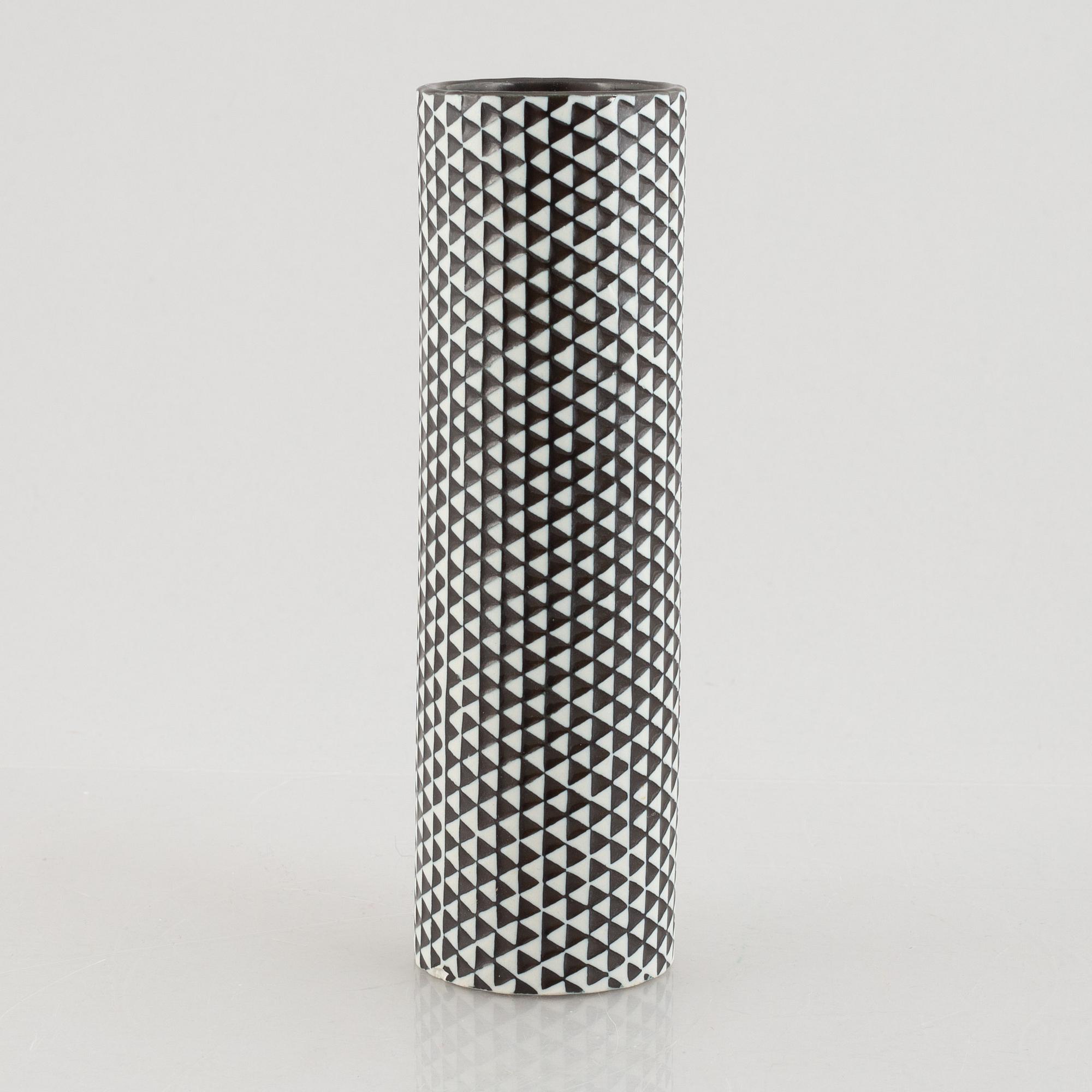Stig Lindberg, vase, stoneware, "Domino", Gustavsberg.