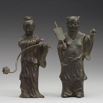 A group of nine bronze figures, Qing dynasty, 19th century.