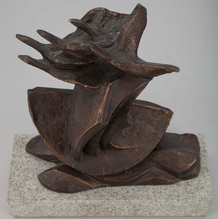 LISE AMUNDSEN, FÅGLAR. Brons, sign. 1987.