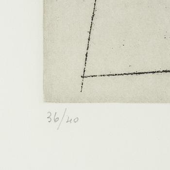 Arturo Bonfanti, etching, signed and numbered 36/40, dated 75.