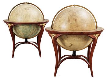 685. A pair of Swedish Terrestial and Celestial Globes by Anders Åkerman 1766 and Fredrik Akrel 1791.