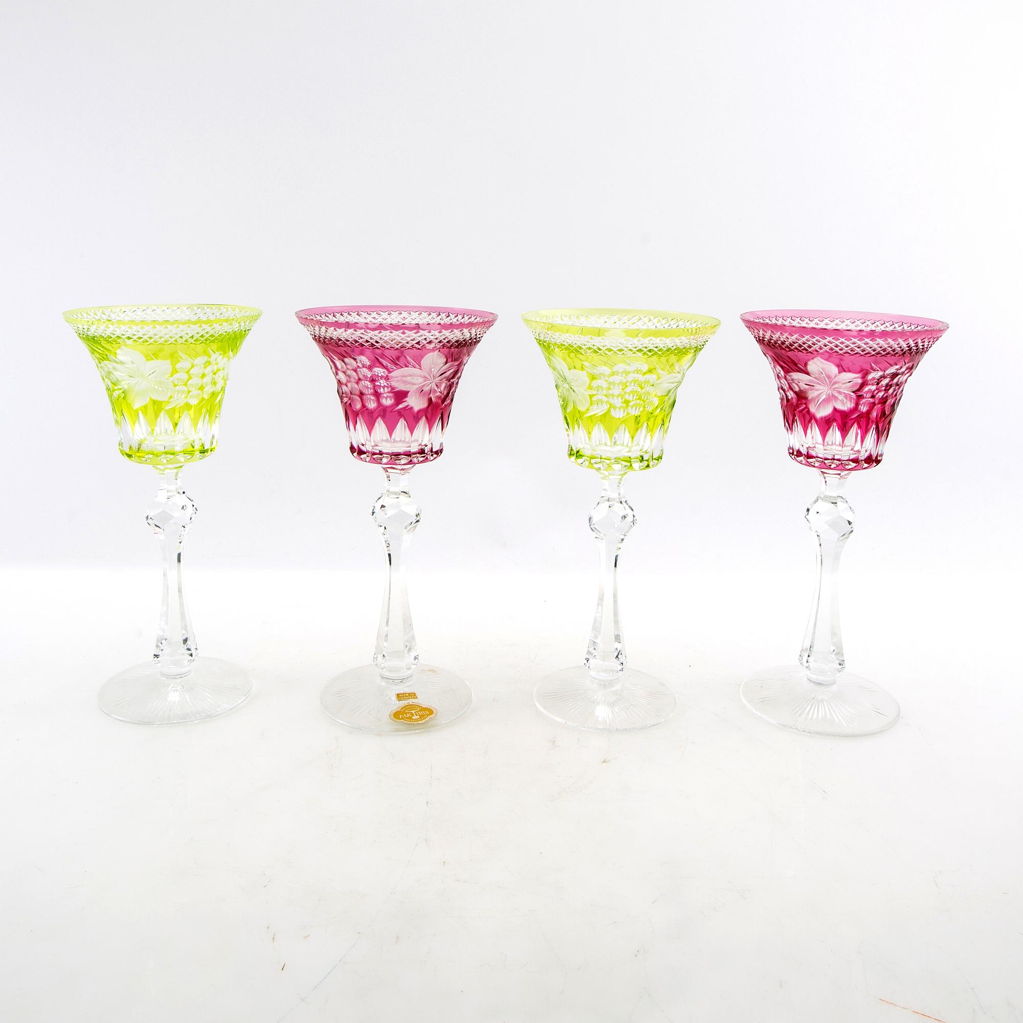 Vinglas 20 st Fakiris Böhmen 1900-talets mitt slipat glas.
