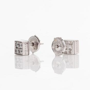 Bulgari, a pair of 18K white gold and brilliant-cut diamond 'Lucea' earrings.