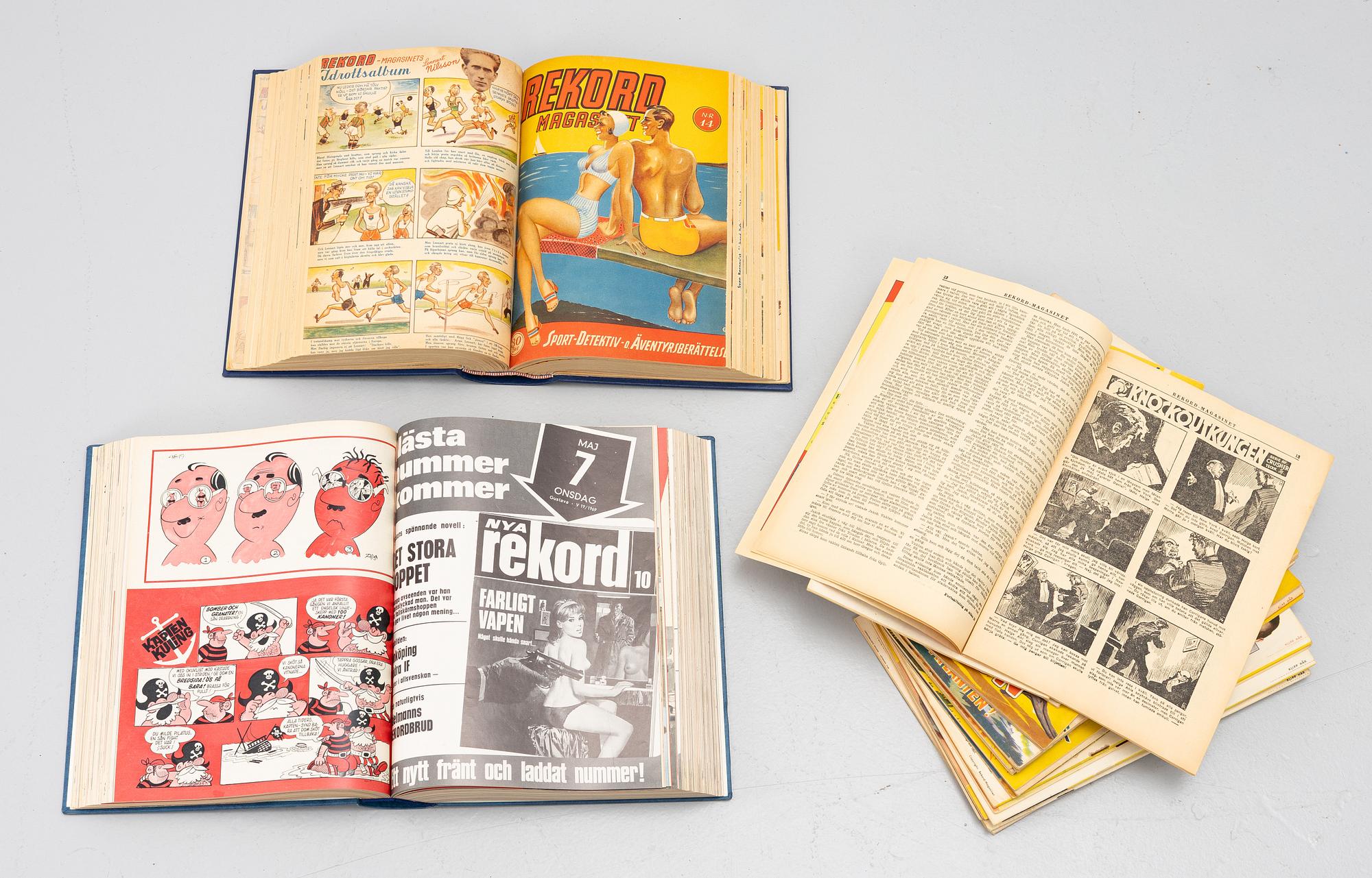 Rekordmagasinet, complete annual runs from 1942–1968, mostly bound.