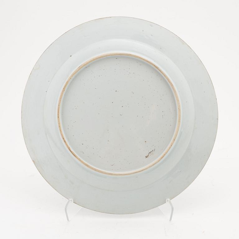 A blue and white Chinese Export dish, Qing dynasty, Qianlong (1736-95).