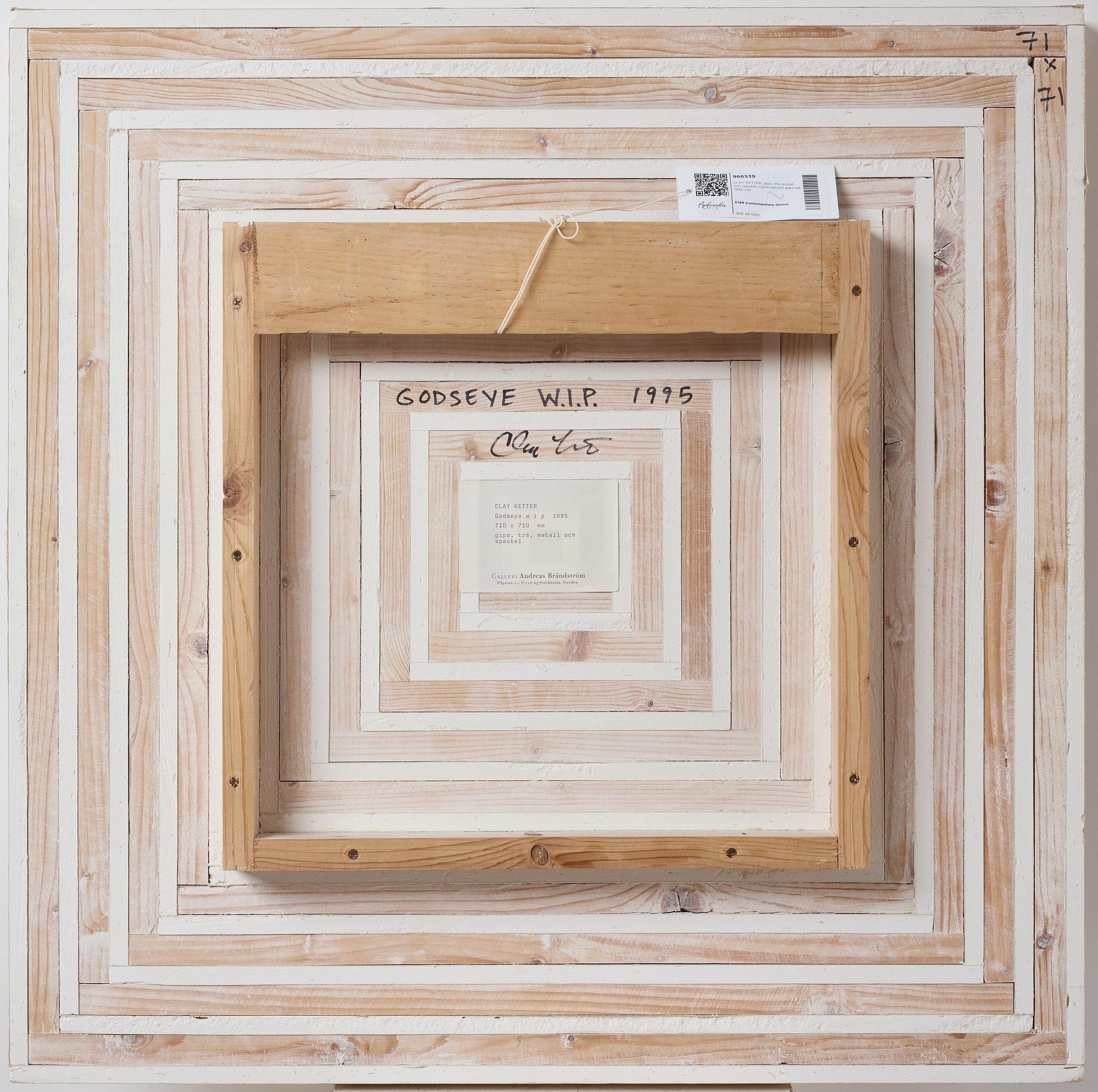 CLAY KETTER, mixed media, signed and dated 1995.
