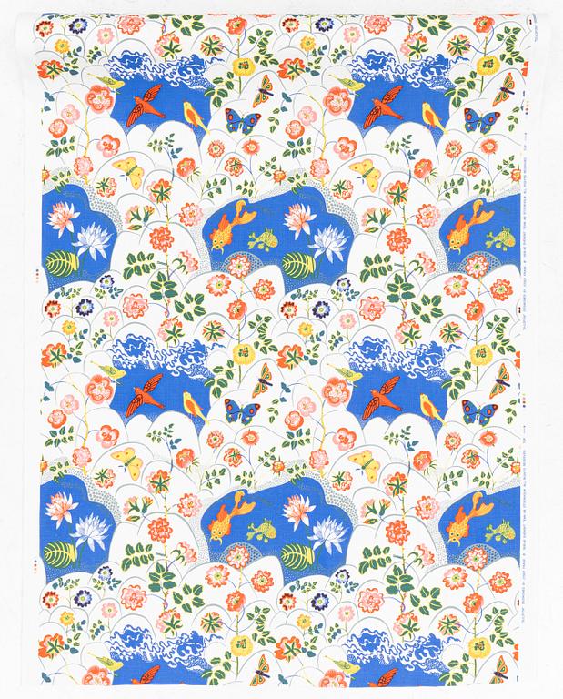 Josef Frank, Textil på meter, "Guldfisk", Firma Svenskt Tenn, ca 23 m.