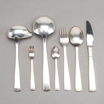 A swedish 20th century set of silver flatware of 60 pcs "Rosenholm" mark of GAB Stockholm1960's weight ca 2600 gr.