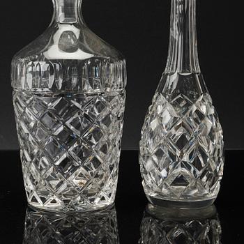 KARAFFER, 4 st, glas, 1900-tal,