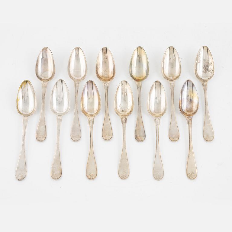 Carl Herdin, table spoons, 12 pcs, silver, Falun, 1842.