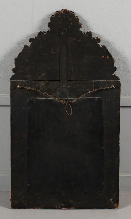 SPEGEL, mässingsplåt, barockstil, 1800-talets andra hälft.