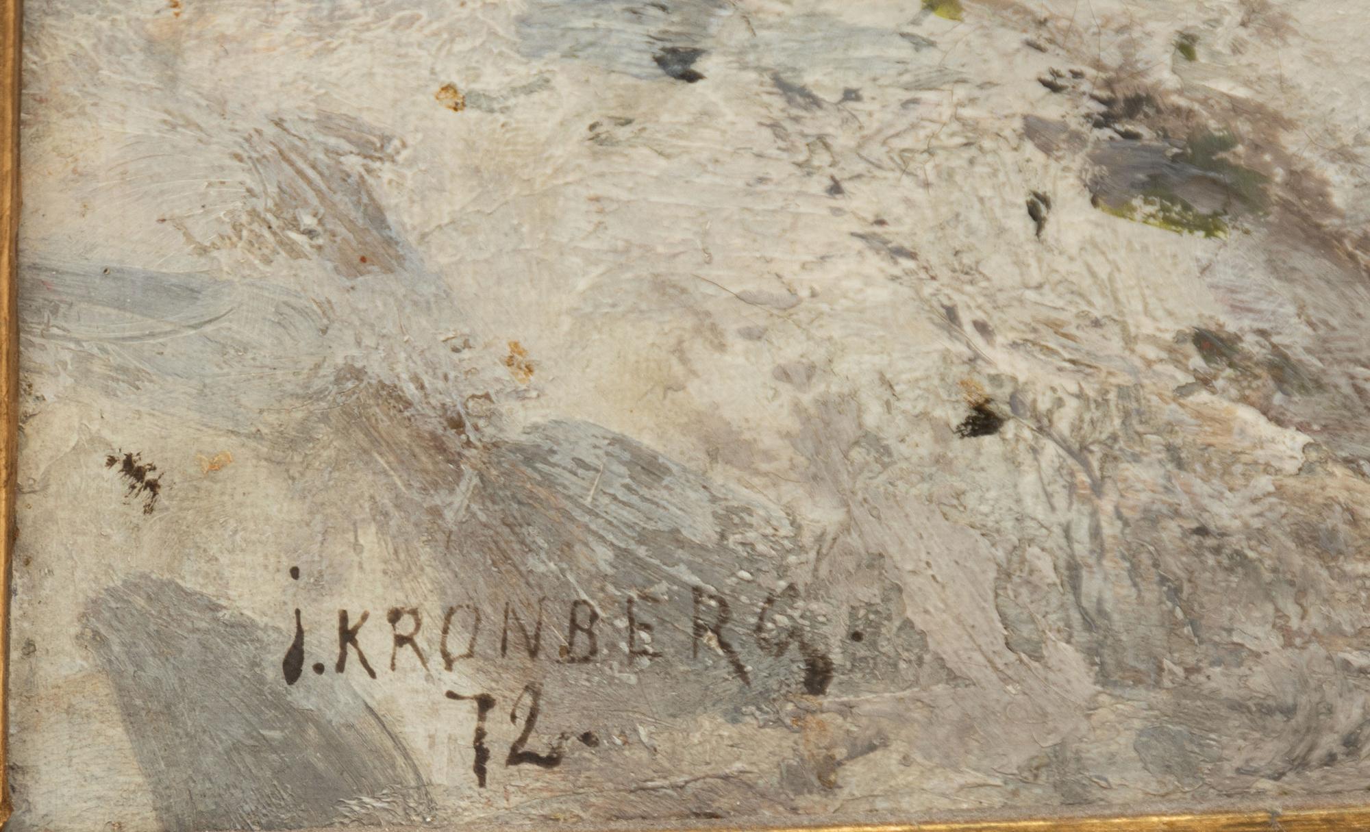Julius Kronberg, Vinterlandskap med vandrande flicka.