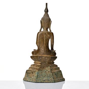 A bronze figure of Buddha, Burma, 19th Century.