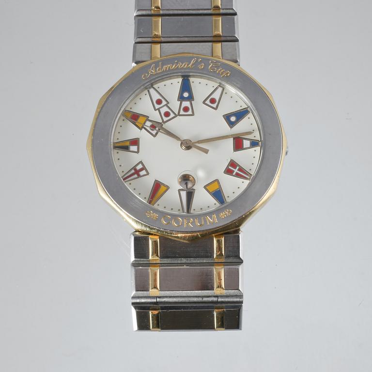 ARMBANDSUR, stål samt 18 k guld, Corum, "Admirals cup".