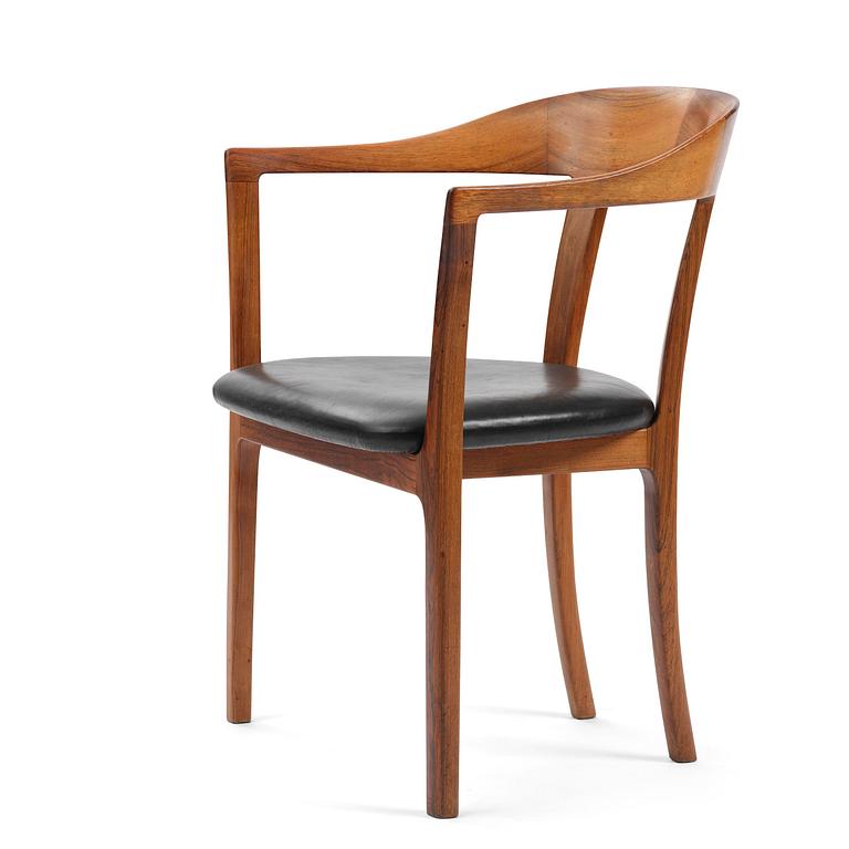 Ole Wanscher, a rosewood armchair, cabinetmaker A.J. Iversen, Denmark, 1950s-60s.