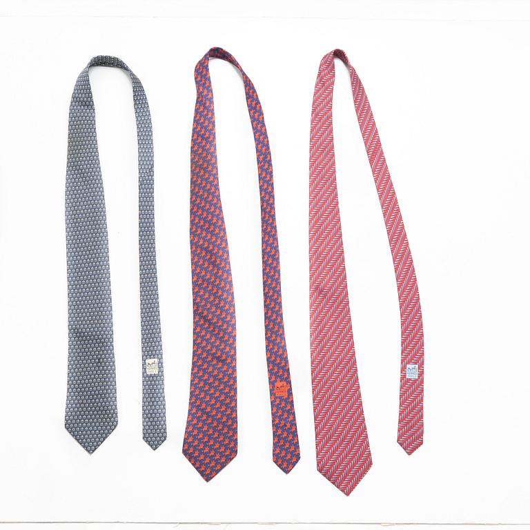 Hermès, slipsar, tre st.