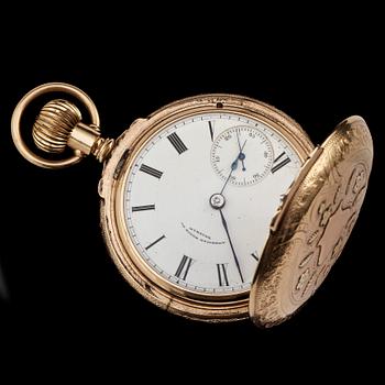 HERRFICKUR, 14k guld, American Watch Co, Waltham. Vikt 145 g.