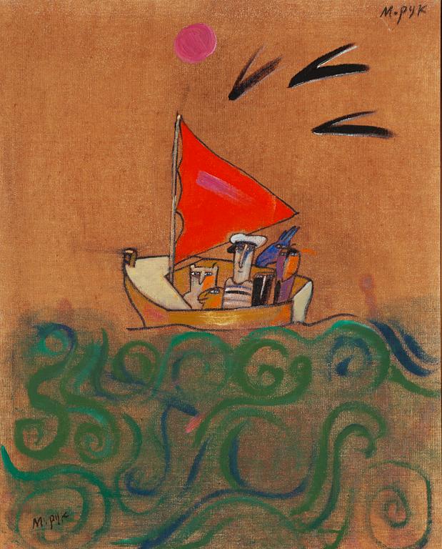 Madeleine Pyk, Sailing boat on a choppy sea.