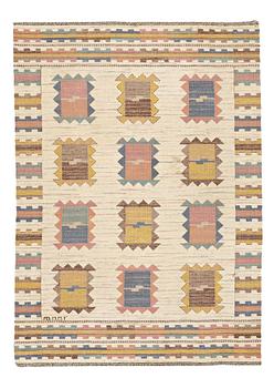 204. Märta Måås-Fjetterström, MATTO, "Ljusa plador", flat weave ca 220,5 x 159 cm, signed AB MMF.