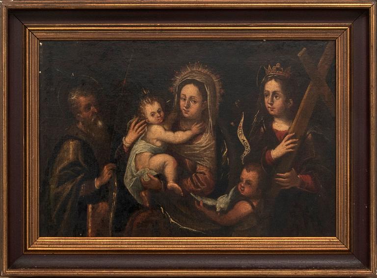 Unknown artist, 18th century, The Holy Family with St Agnes and John.