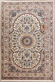 An old Nain part sik carpet ca 290 x 196 cm.