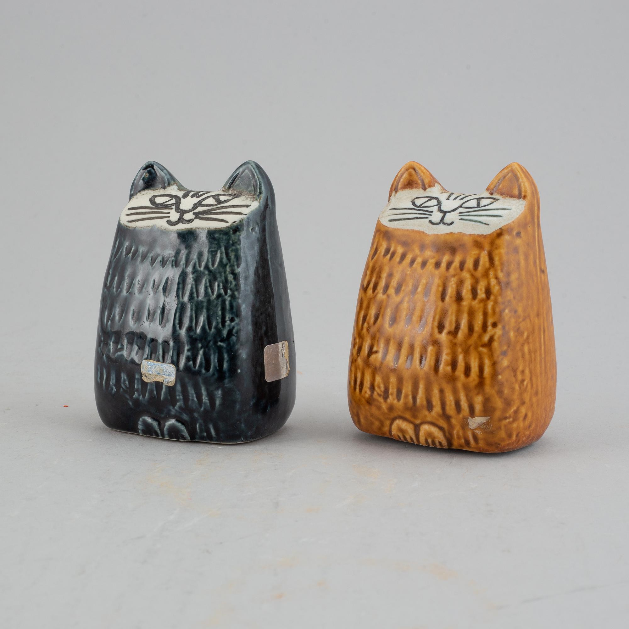Lisa Larson,"Liten katt", figuriner 2 st, Gustavsberg.